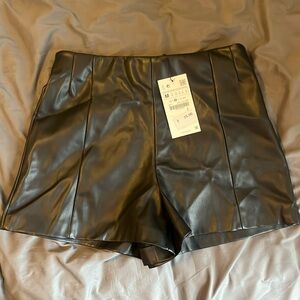 NWT Zara Vegan Leather Shorts